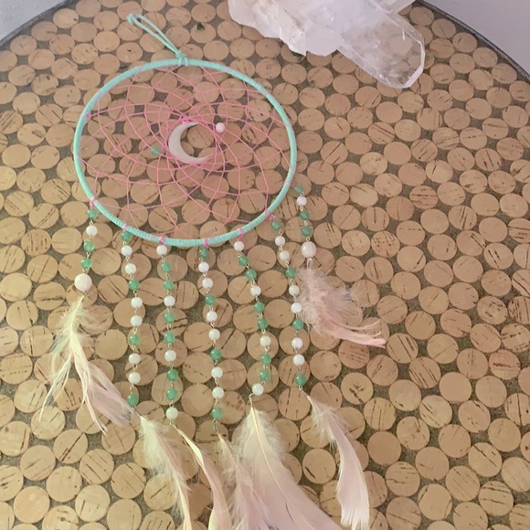 Rose Quartz &Green Aventurine Crystal Dreamcatcher